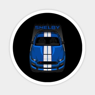 Ford Mustang Shelby GT350R 2015 - 2020 - Velocity Blue - White Stripes Magnet